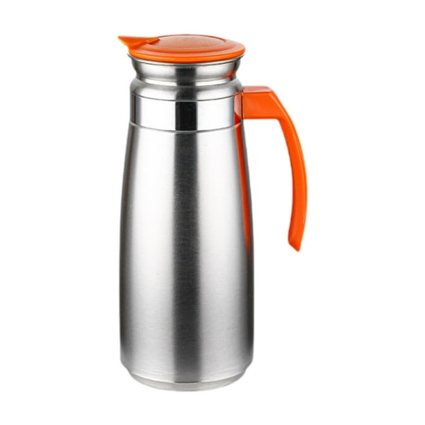 Jarra de agua para el hogar, hervidor de agua de 1300 ml, jarra para bebidas, tapa sellada, reutilizable Naranja