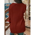 thumbnail image 3 of ZAXARRA Chandail d'Hiver pour Femmes Manches Longues Col en V Coupe Ample Tricoté Gaufré, 3 of 5