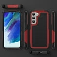 thumbnail image 6 of ELEHOLD for Samsung Galaxy S21 FE 5G 2022 Fit Case, Military-Grade Dual Layer Raised Frame Screen & Camera Lens Protective Armor Hybrid PC+TPU Anti-Drop Shockproof Slim Rugged Case,Red, 6 of 8