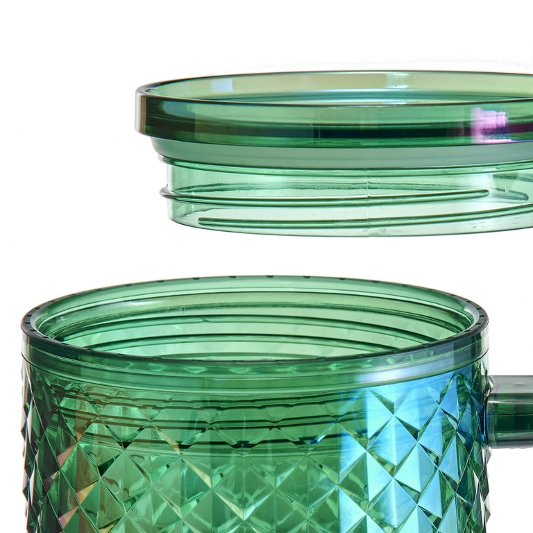 Mainstays 30oz Textured Tumbler with Straw and Handle, Diamond 