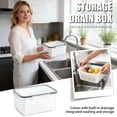 thumbnail image 3 of Produce Saver Fruit and Vegetable Storage Container with Removable Colander Basket for Fridge Refrigerator Food Organizer Box to Keep Berries Grapes and Lettuce Fresh, 6x4 Inch, 3 of 4