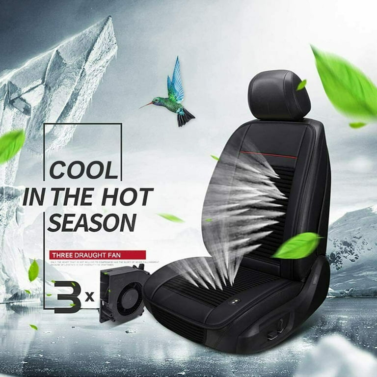 Imeshbean Car Seat Ventilation Mat Summer 3 Fans Single Cold Pad Multi-function Cooling Pad Car Cushions Cool Down Ventilated Seat Cushion in Summer