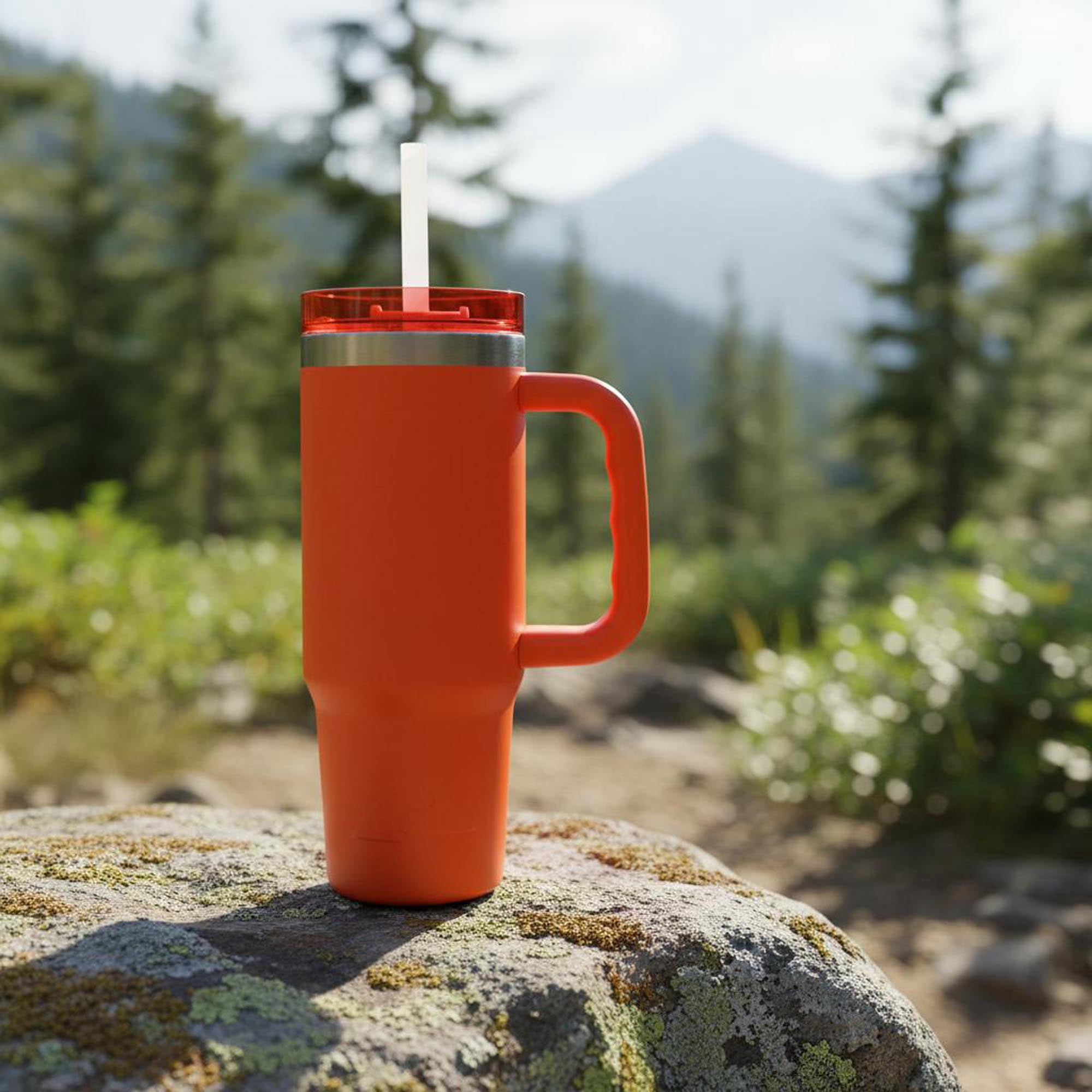 Ozark Trail 30 oz Stainless Steel Insulated Tumbler with Handle, Orange