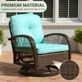 thumbnail image 6 of 3 Piece Outdoor Bistro Swivel Chairs Set, Patio Bistro Set w/ 360° Swivel Rocking Chairs & Table, All-Weather Conversation Set with Metal Frame for Patio Backyard Porches or Garden - Blue, 6 of 9