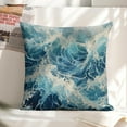 thumbnail image 6 of blue wave white foam Linen toss pillowcase decoration pillowcase gifting preferred 18x18 inch cushion cover 2 sets sofa pillowcase sofa bedroom living room car, 6 of 8