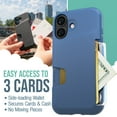 thumbnail image 2 of Smartish® iPhone 16 Wallet Case - Wallet Slayer Vol. 1 [Slim + Protective] Credit Card Holder - Drop Tested Hidden Card Slot Cover Compatible with Apple iPhone 16 - Blues on the Green, 2 of 6