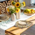 thumbnail image 4 of Brown Yellow Sunflower Round 13 Inch Placemats Set of 6, Summer Botanical Farmhouse Floral HeatResistant Non Slip Place Mats for Dining Table, Wipeable Braided Kitchen Table Mats for Housewarming, 4 of 9