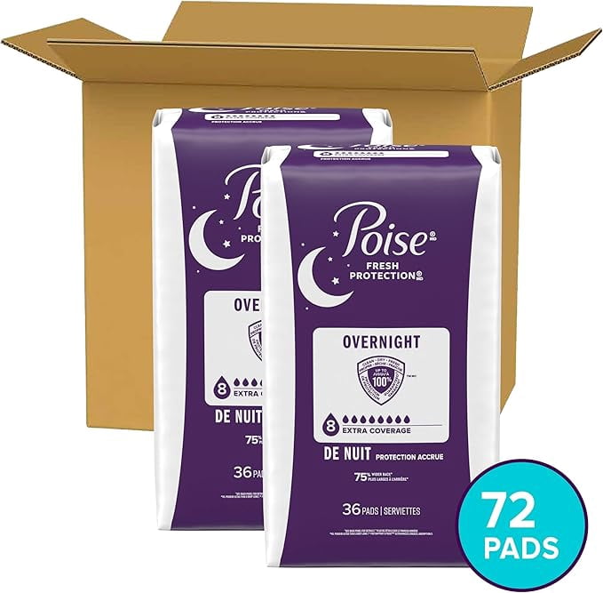 Poise Extra Coverage Pad, Fresh Protection, Long 22 Count