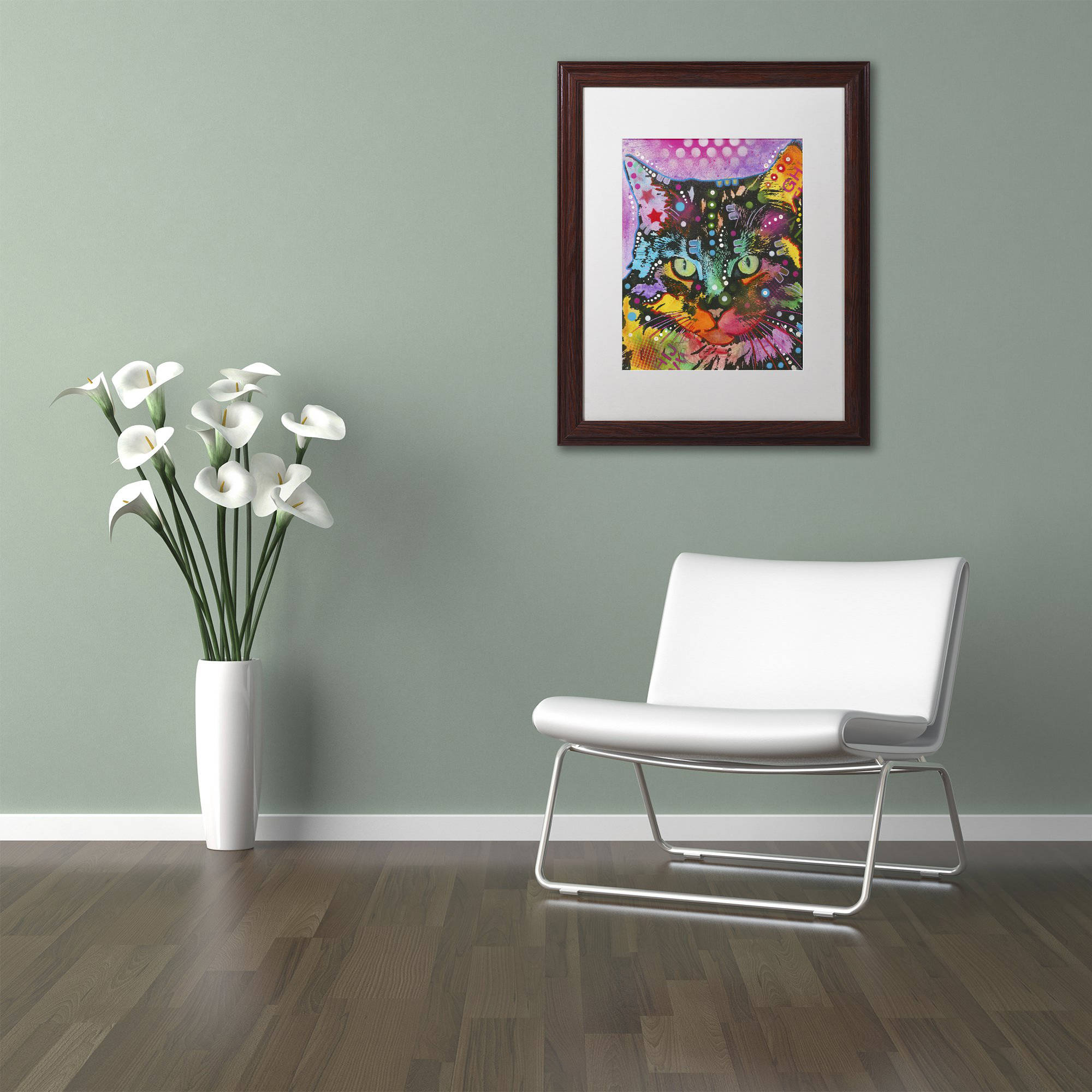 Trademark Fine Art "13" Canvas Art by Dean Russo, White Matte, Wood Frame