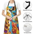 thumbnail image 6 of Naloa Colorful Giraffes with Drinks Apron Kitchen Aprons with Pockets for Women Men Chef, 6 of 8