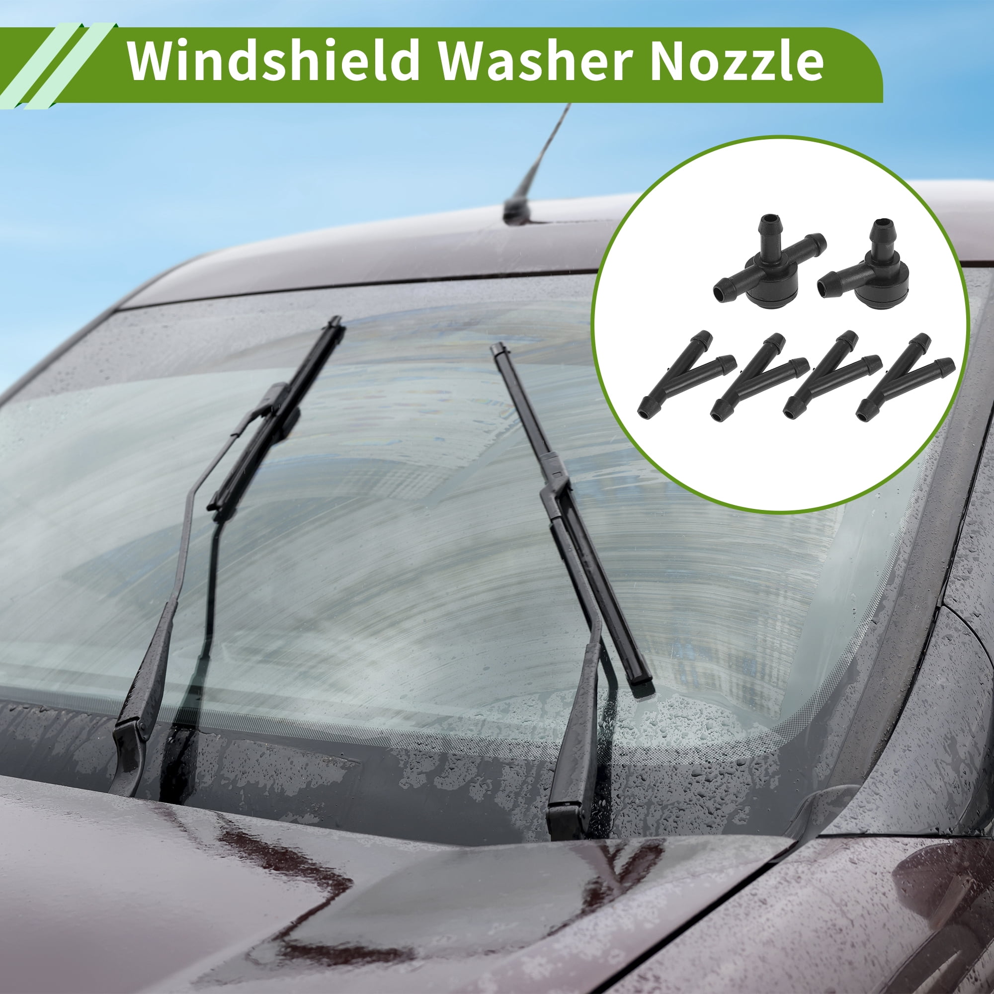 Unique Bargains Windshield Washer Nozzle for Volvo Black Plastic 1Set