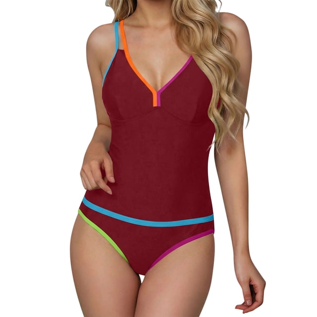 Conjunto de Bikini de Cintura Alta para Mujeres Vendaje sin Espalda Sólido de Dos Piezas de Traje de Baño, Almohadillas Extraíbles de Nylon Ropa de Playa