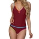 thumbnail image 2 of Tankini para mujer, bikini liso sin espalda, de dos piezas, estilo vendaje, para playa, dos piezas, tankini, 2 piezas, 2 of 7