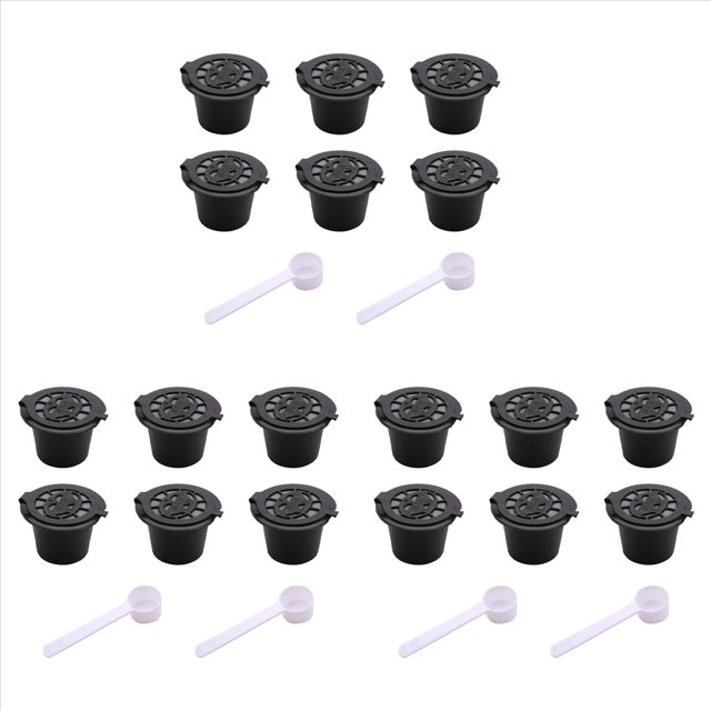 18Pzs Cápsula de Expreso Reutilizable Recargable para Máquina de Cafe Expreso Cápsula Reutilizable Rellenar Cápsula Vacía