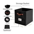 thumbnail image 3 of DECOMOMO 13 inch Cube Storage Bin, Fabric Cube, Storage Bin (Black, Set of 6), 3 of 10