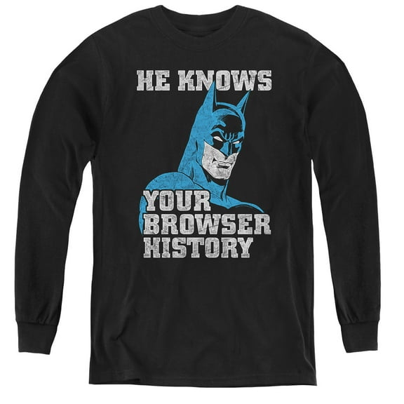 Batman - Batman Knows - Youth Long Sleeve Shirt - Small