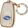 thumbnail image 1 of Eleganaccy Para Subaru Key Fob Cover Soft Full Protection Key Case Shell Con Llavero Compatible Con Ascent Brz Crosstrek Forester Impreza Legacy Outback Wrx Sti (Blanco), 1 of 6