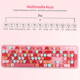 thumbnail image 2 of Mofii Sweet Keyboard Mouse Combo Mixed Color 2.4G Wireless Keyboard Mouse Set Circular Suspension Key Cap for PC Laptop Pink, 2 of 7