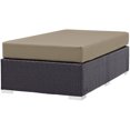 thumbnail image 2 of Modway Convene Rectangle Fabric Rattan Patio Ottoman in Espresso/Mocha, 2 of 5