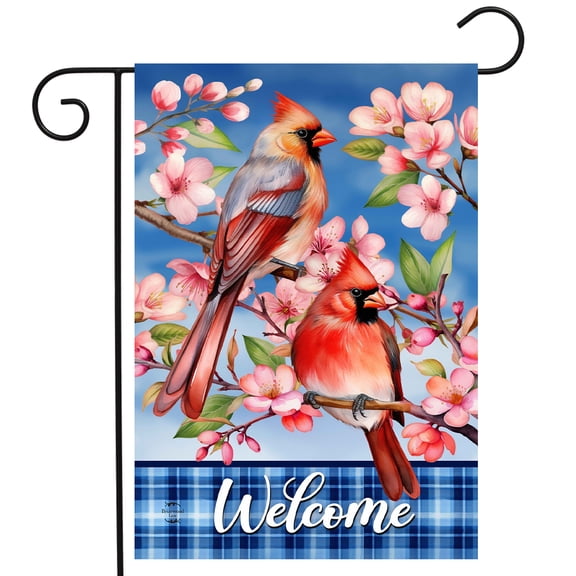 Briarwood Lane Spring Garden Flag 12x18 For Outdoor Cherry Blossom Cardinal For Spring Garden Flag Flags For Outside