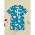 thumbnail image 2 of Bslissey Toddler Baby Boys One Piece Swimsuit Cartoon Animal Print Short Sleeve Zipper Bathing Suit Infant Casual Rash Guard Sunsuit Summer Swimwear 3M 6M 12M 2T 3T, 2 of 8
