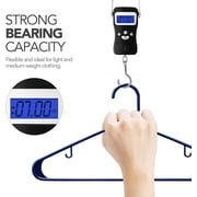 cozymood Clothes Hangers 60 Pack, Heavy Duty Plastic Hangers, Sturdy and Durable Dress Hangers Shirt Hangers, Adult Hangers with Hooks, Plastic Coat Hangers for Closet, Navy Blue Hangers Slim Hanger