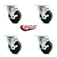 thumbnail image 2 of 4 Inch Phenolic Wheel Swivel Top Plate Caster Set with Brake Service Caster, 2 of 2