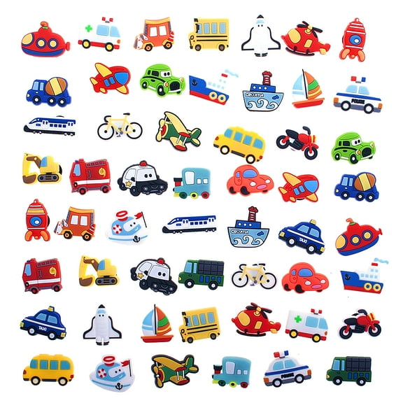 Toptie 240 Pcs Transportation Shoe Charms PVC Charms for Shoes Decoration Wristbands Bracelets