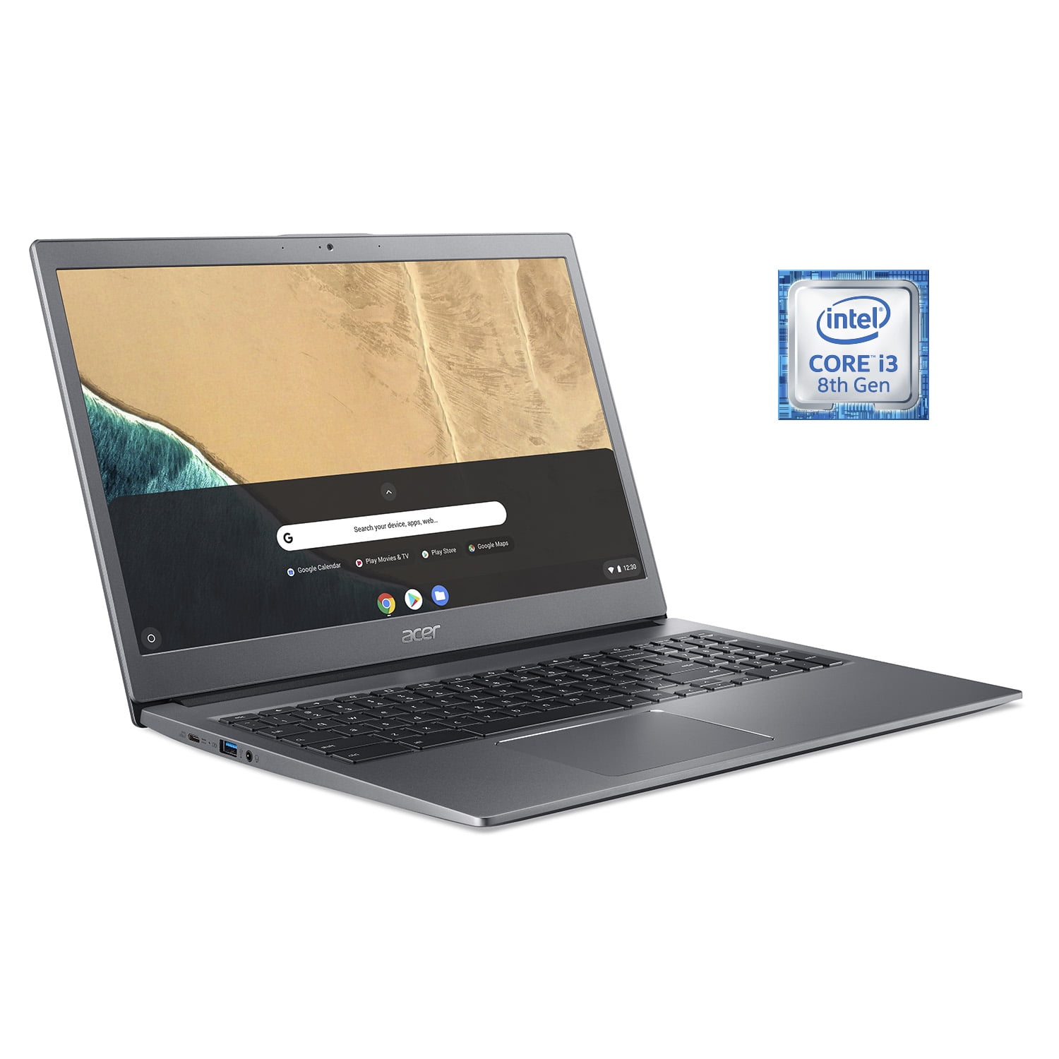 Acer Chromebook 715, 8th Gen Intel Core i3-8130U, 15.6" Full-HD Touchscreen, 4GB DDR4, 128GB eMMC - CB715-1WT-39HZ (Google Classroom Ready)