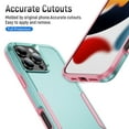 thumbnail image 6 of Dteck 3 in 1 for iPhone 16 Pro Case with Tempered Glass Screen Protector & Camera Lens Cover, Military Grade Protection Full Body Shockproof Rugged Protective Cover for iPhone 16 Pro,Mint Pink, 6 of 6
