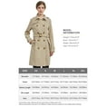 thumbnail image 6 of Orolay Women's Long Double Breasted Trench Coat with Belt Midi Length Overcoat Warm Sand, 6 of 6
