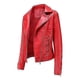 thumbnail image 2 of Chaqueta de Cuero para mujer zhaocheng Moto Biker Negro Rojo otoño, 2 of 3
