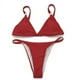 thumbnail image 1 of Bikini de triángulo de color sólido con abertura para mujer, traje de baño de metal, sujetador divertido, 1 of 6