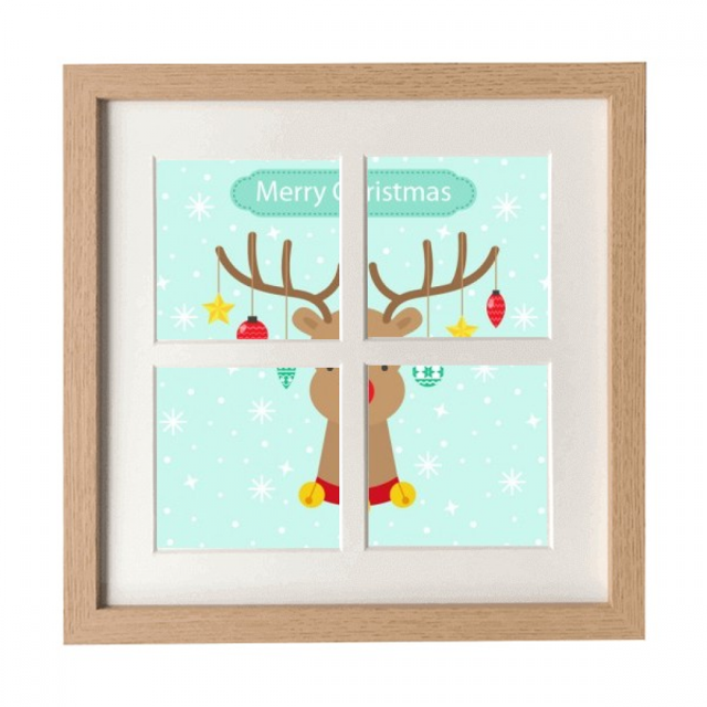 Christmas Snowflake Star bombilla Deer Festival Pantalla de escritorio de pared de marco 4 aperturas