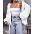 thumbnail image 5 of Womens Chunky Cardigan Cable Knit Oversized Open Front Cardigan Sweaters Cream White L, 5 of 6