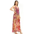 thumbnail image 3 of Sakkas Sofia Women's Spaghetti Strap V-neck Floral Print Summer Casual Maxi Dress - 410 - One Size, 3 of 5