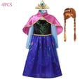 thumbnail image 3 of Disfraz de princesa Anna de Frozen de Disney para niños y niñas, vestido de Cosplay de fiesta de cumpleaños con capa, vestido de Halloween, 2024, 3 of 5