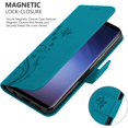 thumbnail image 4 of Funda para Samsung Galaxy S9 en Azul Floral - Funda Protectora con Diseño de Flores con Cierre Magnético, Soporte Horizontal y 3 Ranuras para Tarjetas - Funda Tipo Cartera JM, 4 of 5