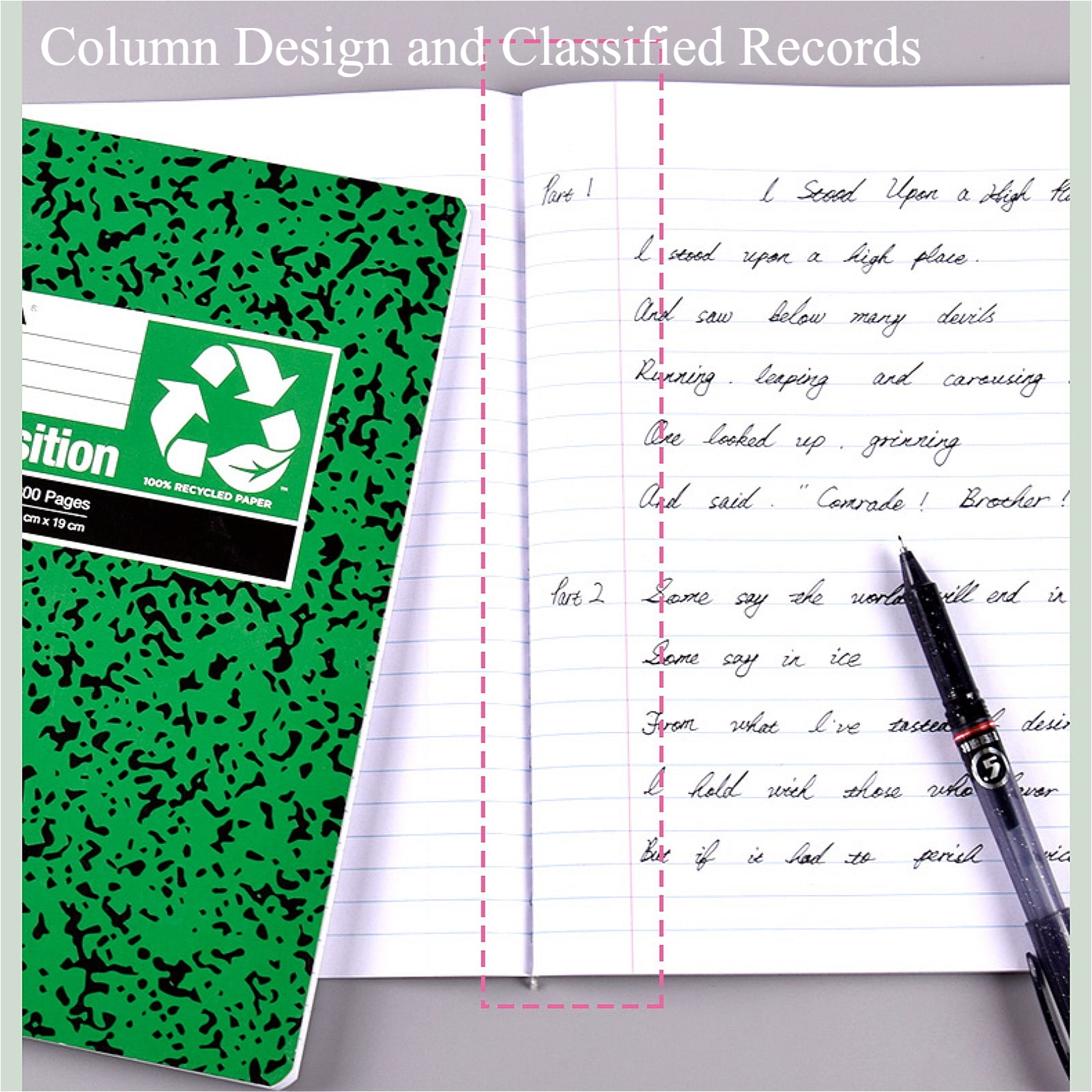Composition Notebook,  Composition Notebook College Rule, Wide Ruled Paper, 100 Sheets Per Comp Book,  Composition Pads Assorted Colors