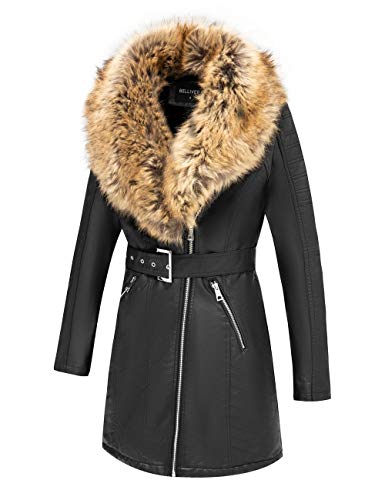 Giolshon Women's Faux Suede Leather Long Jacket Wonderfully Parka Coat with Faux Fur Collar 5XL - image 3 of 3