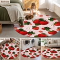 thumbnail image 5 of Round Rug 7Ft Washable Non-Slip, Pink Strawberry Circle Area Rugs for Living Room Bedroom, Spring Floral Watercolor Summer Botanical Indoor Floor Mats Carpet Runner for Home Decor Aesthetic, 5 of 8