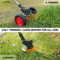 thumbnail image 6 of Cordless Weed Eater Grass Trimmer,3-in-1 Lightweight Push Lawn Mower & Edger Tool with 3 Types Blades,21V 2Ah Li-Ion Battery Powered for Garden and Yard (Green), 6 of 6