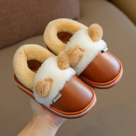 

Hunpta Kids Slippers Kids Children s Boys Girls Cartoon Plush Shoes Indoor Home Warm Cotton Slippers