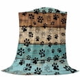 thumbnail image 6 of Aqua Brown Blanket Soft Cozy Warm Throw Blanket for Couch, Plush Fuzzy Flannel Fleece Blankets for Sofa, Rustic Farmhouse Dog Paw Vintage Bed Blankets Lightweight Gifts for Women, 50"x60", 6 of 9