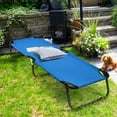 thumbnail image 2 of Costway Folding Camping Bed Outdoor Portable Military Cot Sleeping Hiking Travel Blue, 2 of 11