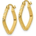 thumbnail image 2 of 14K Yellow Gold Diamond Cut Squared Hoop Earrings - 17mm, 2 of 6