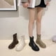 thumbnail image 2 of Botas Chelsea gruesas de otoño para mujer, botines cortos de tacón grueso con cremallera trasera a la moda, estilo retro, zapatos de estilo callejero para mujer, 2 of 5
