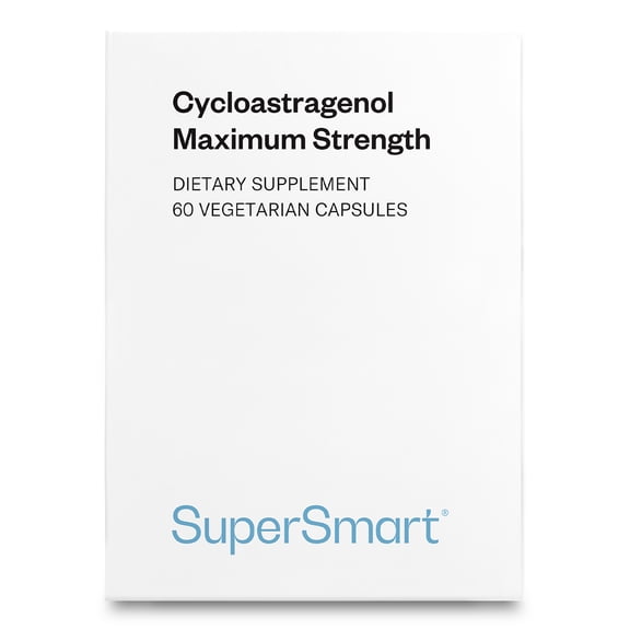 SuperSmart Cycloastragenol Maximum Strength 25mg per Day (98% Purity) - DNA & Telomeres Supplement - High Potency Astragalus Membranaceus | Non-GMO & Gluten Free - 60 Vegetarian Capsules