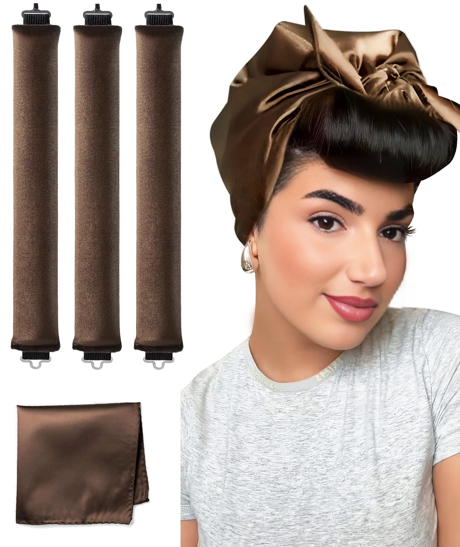 Overnight Heatless Hair Curler, Heatless Curls Satin Flexi Rods