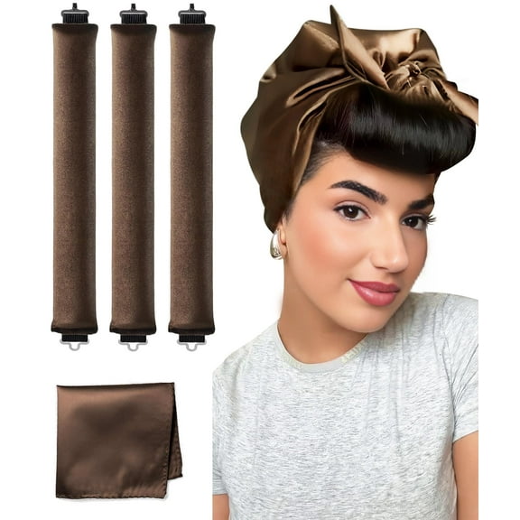 Little Velvet Overnight Blowout 3 Rods Heatless Hair Curler to Sleep in Satin Heatless Curls No Heat Hair Rollers